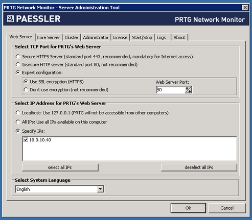 PRTG Server Administrator